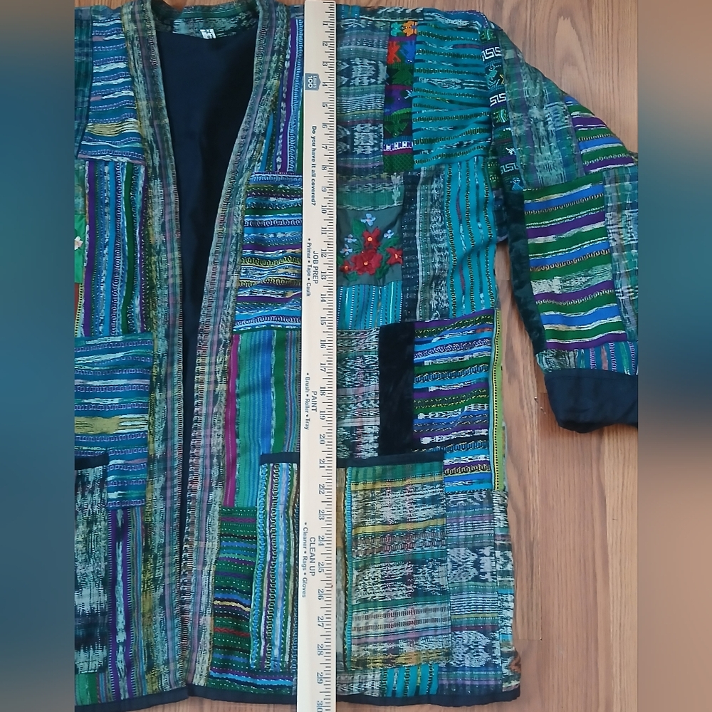 Women’s 2X Boho Patchwork Kimono Jacket Oversized… - image 7